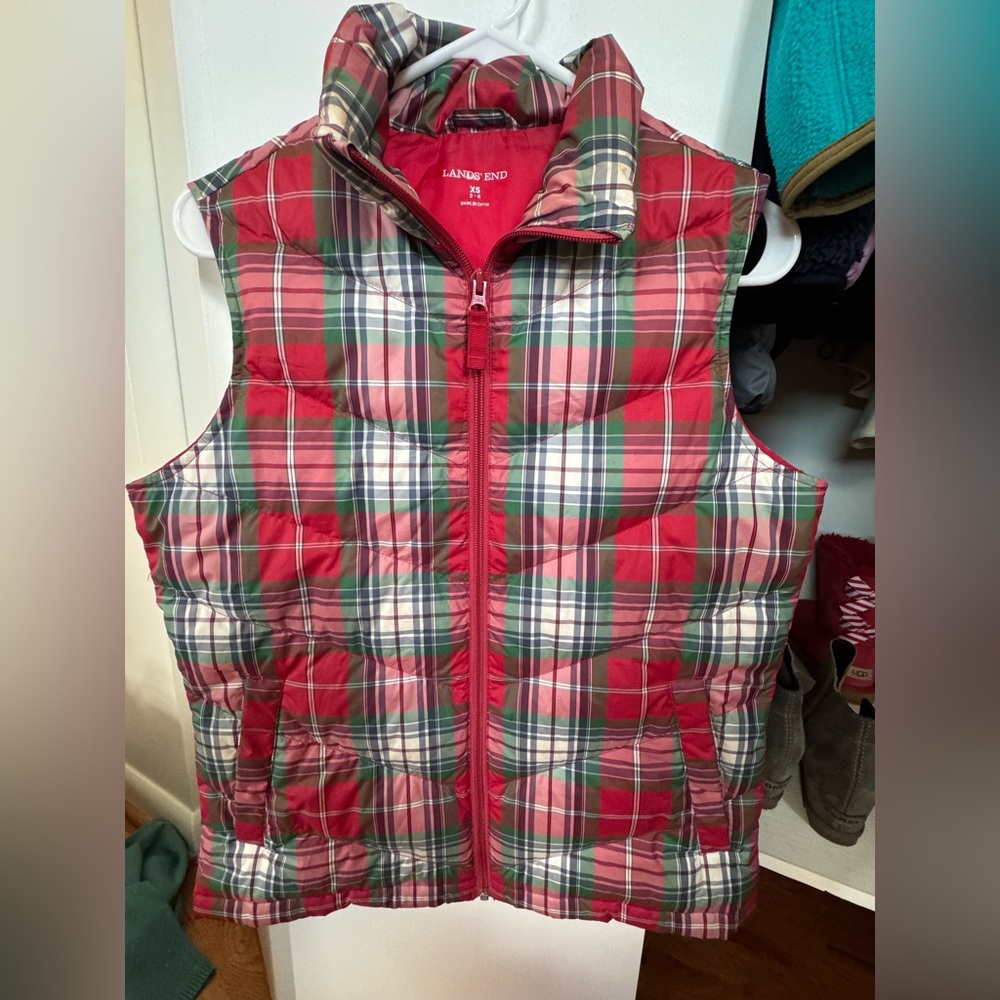 Lands End Plaid Vest